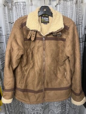 Atlas for Men Sherpa aviator jacket size large
